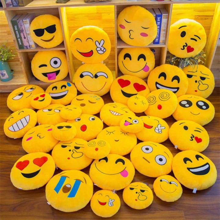 Emoji Pillows Inch Large Yellow Smiley Emoticon-Heart Eyes
