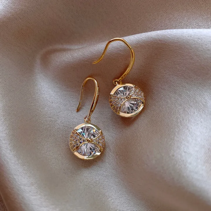 Korean%20Style%20Crystal%20Earrings%20Round%20Sparkling%20Imitated%20Diamond%20Gold%20Plated%20Hanging%20Earrings%20for%20Women%20Luxury%20Fashion%20Elegant%20Drop%20Earrings%20-%20Image%203
