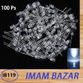 100Ps 5mm White LED Diode Lights - [Ultra Bright] Clear Transparent DC 3V 20mA Emitting Diodes LEDs Bulb. 