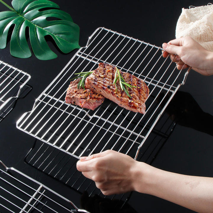 【Great Selection】 Sturdy Cake cooling rack Stackable Metal Nonstick Baking tray Grid net Cookies biscuit stand for Home baking Professional bakery Pastry Kitchen essential Cooling and drying solution