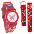 Hot 3D cartoon butterfly quartz wristwatches colorful digital children girls watch small watch kids party gift.