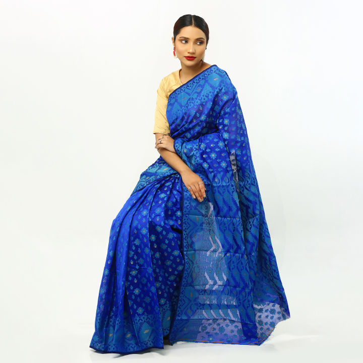 Blue%20Color%20ComfortableTangail%20Jamdani%20Saree%20For%20Women%20Without%20Blouse%20pieces%20-%20Home%20Office%20Partywear%20-%20Suitable%20Every%20Occasion%20-%20Image%206