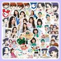 60Pcs/Set KPOP TWICE LOVELYS Cartoon Figure Cute Waterproof Stickers Nayeon Chaeyoung Mina Hand Account Cup Phone DIY Decals.
