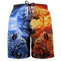 Lion Leopard Fight Graphic Shorts Pants Men 3D Dinosaur Printing y2k Board Shorts Summer Hawaiian Swimsuit Cool Surf Swim Trunks.