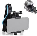 Helmet Mount with Phone holder Motorcycle. Helmet Stand for Action Camera and Mobile Phone- Blue/black. 