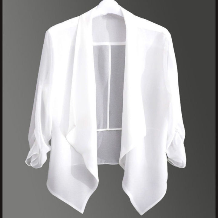 Chiffon Small Suit Short Coat Women's Thin Suspender Skirt Shawl Outer Match Blouse Women's Short Summer Sun Protection Cardigan