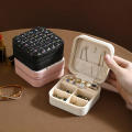 Creative Weaving Pattern Jewelry Box Necklace Box Mini High Quality Weaving Pattern Jewelry Case PU Leather Square Jewelry Box for Travel Accessory Gift for women Fashion Enthusiasts Jewelry.