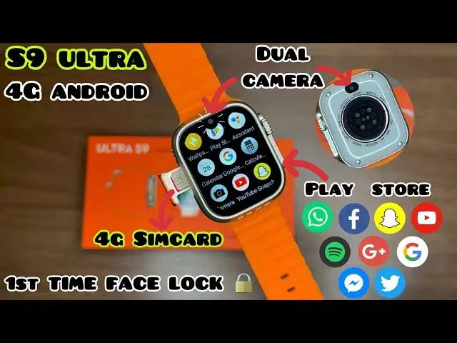 Ultra%20S9%20Android%204G/5G%20Smartwatch%20With%20Dual%20Camera%204GB/64GB%20(Body%20Color-Golden%20with%20double%20Straps)%20-%20Image%202