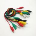 High-Quality Dual-End Crocodile Clip Test Cable - 10 Pack, 48cm Length, Multi-Color, Iron Clips for Easy Testing.