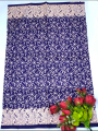 Hand - print deep blue color comfortable cotton saree for women - perfect for all seasons and occasion.