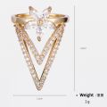 Rhinestone Fingernail Protective Zircon Nail Ring Charm Flower Butterfly Resizable Nail Ring Adjustable Opening Rings For Women.
