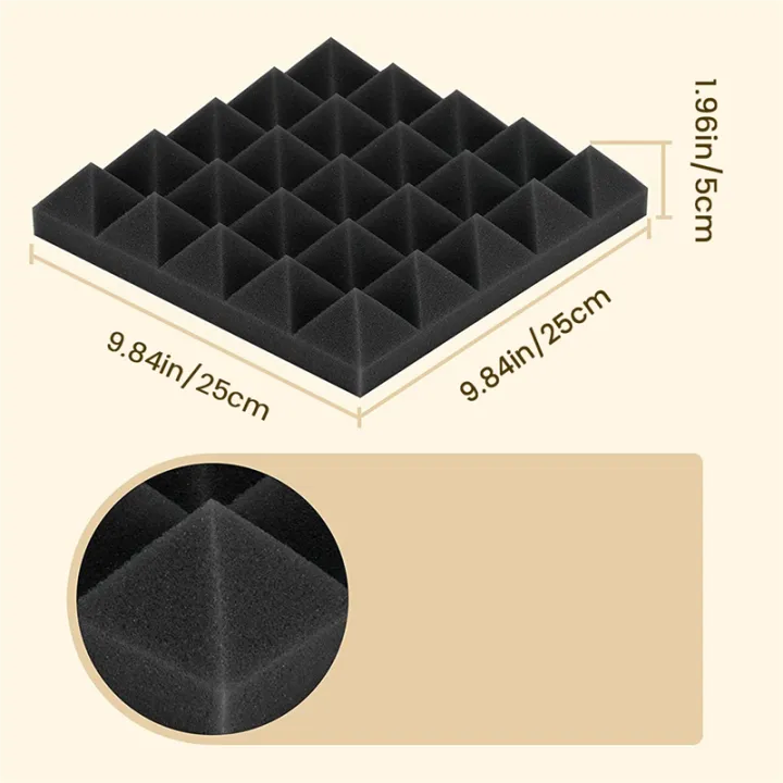 36%20Pack%209.8X%209.8X%202%20Inch%20Pyramid%20Acoustic%20Foam%20Sound%20Proof%20Foam%20for%20Wall,Studio,%20Home%20and%20Office%20-%20Image%202