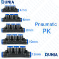 PK Union Tee Pneumatic Fittings 4mm 6mm 8mm 10mm 12mm Variations.