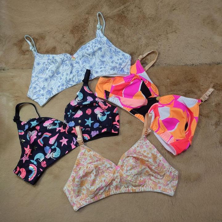 Soft Printed Multicolor Stretchable Bra combo 04 piece for women
