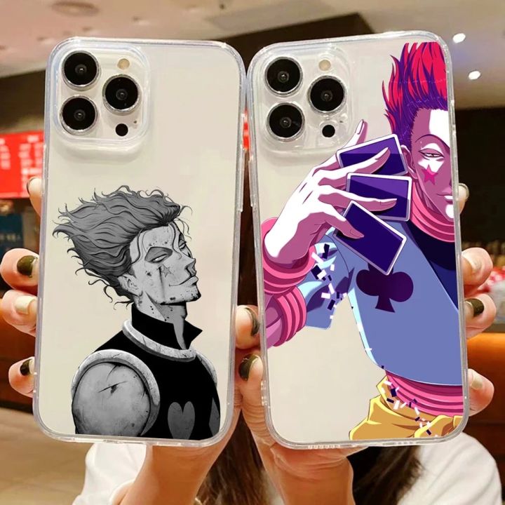 Hisoka Anime Hunter X hunter Clear Transparent Phone Case for iPhone 15 13 12 11 14 Pro Max Mini XS XR X 8 7 Plus SE Soft Cover