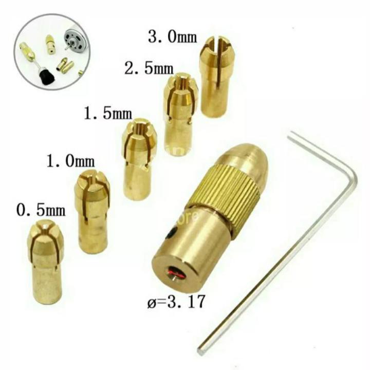 Mini Drill Bit Copper Collet Micro Twist Drill Chuck Set- Golden
