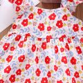 New Girls Dress 2024 Summer Kids Clothes Girl Children's Lace Sleeveless Solid Color Big Bow with Hat Floral Slip Dress.