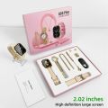 A58 Plus Smart Watch with Jewelry Set for Women Perfect Gift for Birthday, Anniversary 2.02" Big Screen Calling Smartwatch 8 in 1 Set for Your loved One. 
