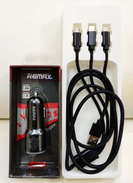 3 in 1 Type-C USB CarCharger