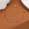 【Bestselling Product】 Bohemian Colorful Rhinestone Adjustable Anklet for Women Summer Beach Color Thin Feet Chain Party Jewelry Accessories New.
