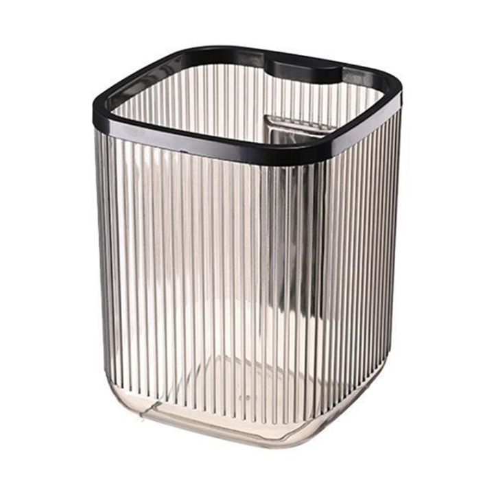 1 Piece Mini Desktop Small Trash Can Plastic Bedroom Bathroom Clean Workspace Wastebasket Garbage Bin,Black