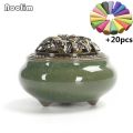 【Daily Necessities For Anyone Store】NOOLIM Ceramic Incense Portable Porcelain Censer Buddhi Incense Holder Home house Yoga Studio 20pcs Incense.