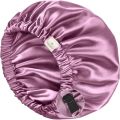 Luxury Silk Bonnet for Curly Hair - Dual Layer Satin Cap for Overnight Use.