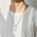 N XL Xiao Zhan Wang Yibo same style lightning pendant necklace trendy simple couple personality pendant sweater chain men. 