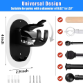 Self Adhesive Curtain Rod Brackets Removable ABS 2PCS Rod Holders Nail Free Adjustable Adhesive Hooks for Home Decor Rental Apartments DIY Enthusiasts Window Treatment Quick Setup.