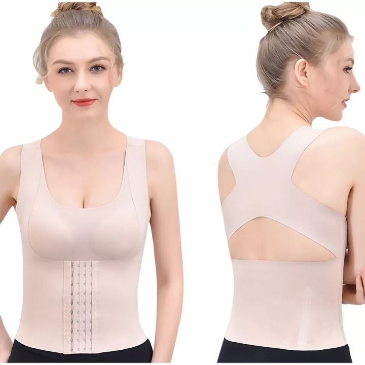 Women's%203-in-1%20Waist%20Buttoned%20Bra%20Shapewear%20Tank%20Top%20%E2%80%93%20Adjustable%20Waist%20Trainer%20&%20Seamless%20Push-Up%20Compression%20Vest%20-%20Image%203