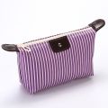 Portable Large Capacity Striped Cosmetic Bag for Women Girls Travel Beauty Cosmetic Bag with Zipper Fashion Cosmetic Bag Pouch Foldable Storage Bag. 