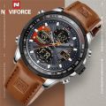 NAVIFORCE Top Brand Luxury Men Watch Quartz Digital Male Clock Military Sport Brown Leather Business Man Wristwatch 9197. 