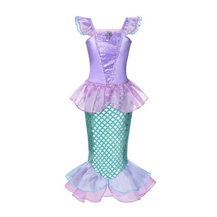 Disney%20Children%20Mermaid%20Tail%20Swimsuit%20Girl%20Beach%20Clothes%20Bikini%20Wreath%20Bathing%20Suit%20Set%20Swimming%20Party%20Cosplay%20Mermaid%20Costume%20-%20Image%203