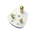 T&J 15A 3 Pin Round Plug Premium Quality 100% Copper White Connector Cord Adapter Electrical AC Power Socket.