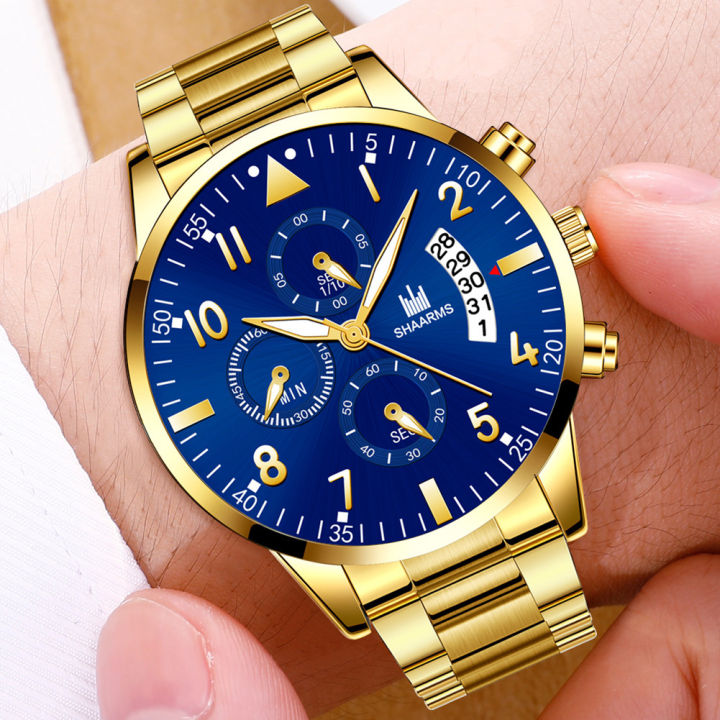 LO%E3%80%90Life%20waterproof%E3%80%91SHAARMS%20Fashion%20Man's%20Business%20Casual%20Watch%20Quartz%20Movement%20Steel%20Strap%20Simple%20Trendy%20Wristwatch%20with%20Calendar%20-%20Image%209