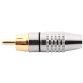 RCA Male Plug Adapter, Audio Phono Gold Plated Solder Connector,Hi End - 18-Pack,Silver.