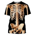 3D Printing Male Skeleton Internal Organs Graphic T Shirt For Men Human Structure Diagram Short Sleeve Funny T-shirt Tops Tee. 