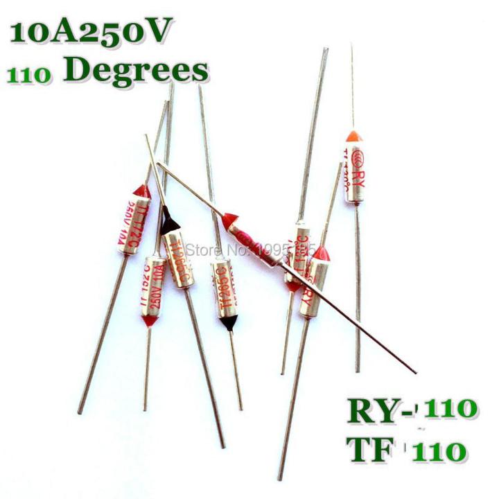 【Alizeker Mall】RY 5pcs/lot New Micro thermal fuse 10A250V Degrees Tf 110 C Mini temp fuse metal shell Thermal Cutoff RY-110 RY110