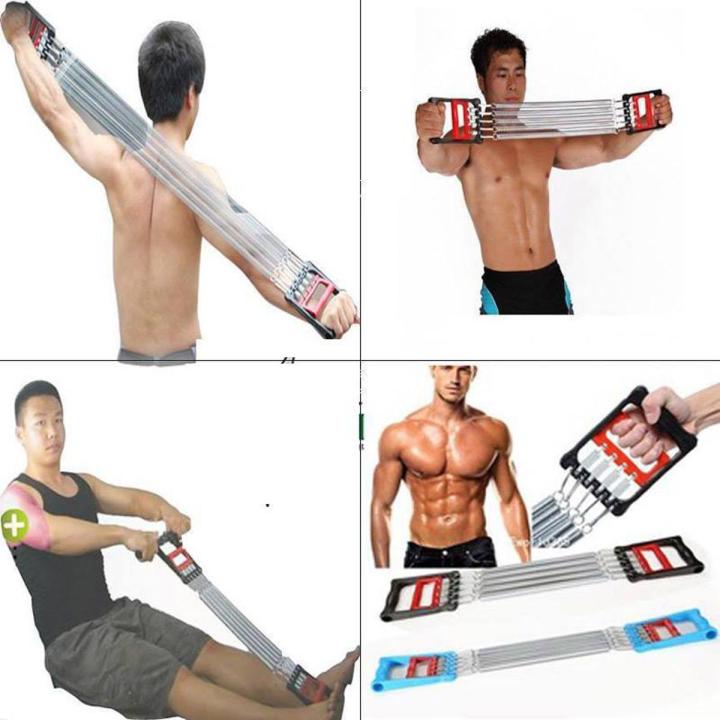 Chest Expander Traditional Hand Gripper 5 Springs Muscle Pull Exerciser ...