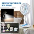 LR Rechargeable Folding Table Fan with Light Multifunctional Cute fan By Red Touch.