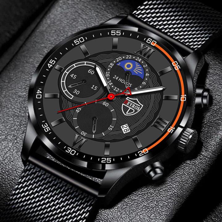 DEYROS Top Men's Brand Watches Fashion Luxury Mens Ultra-thin Steel Mesh Belt Quartz Wrist Watch For Men Waterproof Casual Classic Jam Tangan Lelaki / Man