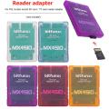 Portable Card Reader For PS2 MX4SIO SIO2SD Transparent Multifunctional Memory Card Adapter Support Secure Digital / TF Card.