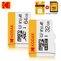 Original KODAK Memory Card 64GB 128GB 256GB U3 4K Micro SD Card 32GB SDHC UHS-I C10 A1 V30 TF Trans Flash Microsd. 