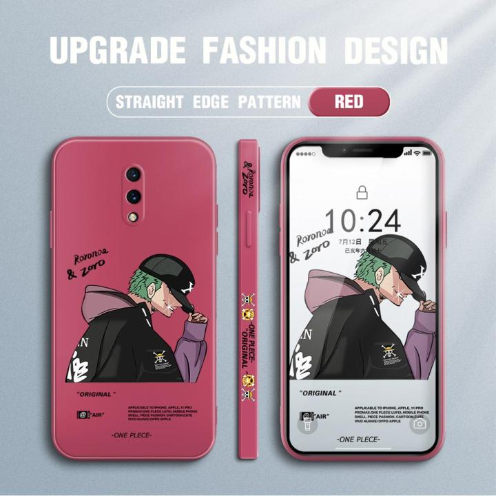 Jizetin for OnePlus 7 Case Anime One Piece Roronoa Zoro Side Design Phone Case Ultra Soft Edge Pattern Liquid Silicone Phone Cases