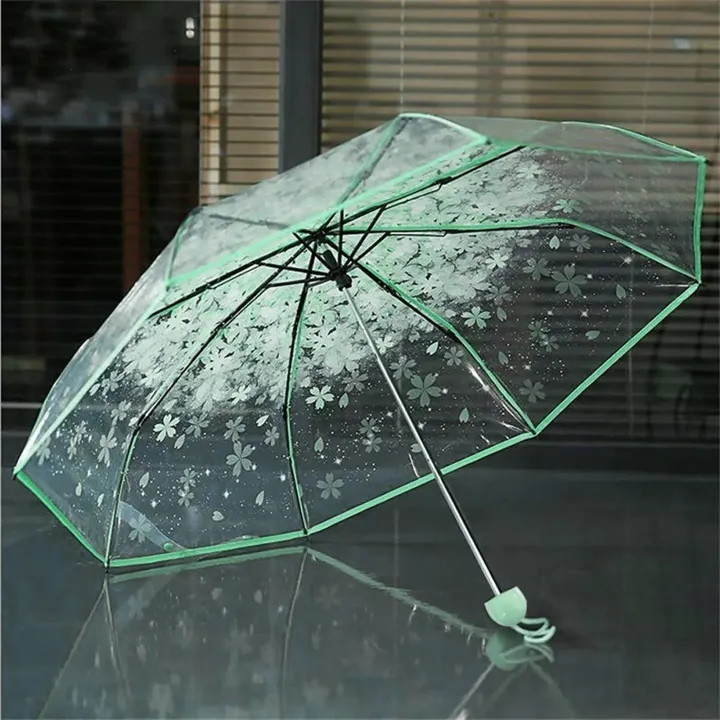 93cm%20Transparent%20Clear%20Umbrella%20Sakura%20Pattern%20Umbrella%203%20Fold%20Umbrella%20for%20Women%20Girls%20Temperaments%20Umbrella%20-%20Image%203