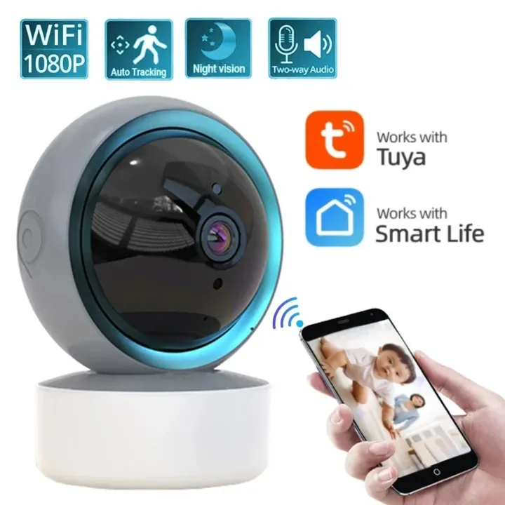 Tuya 1080P Wifi IP Camera Baby Monitor 360° PTZ Motion Detect 2 Way Audio Night Vision Supports TCP/IP/ONVIF Private Protocol