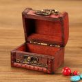 1PC Antique Mini Wood Treasure Chest Storage Box Jewelry Organizer Box Gift Box.