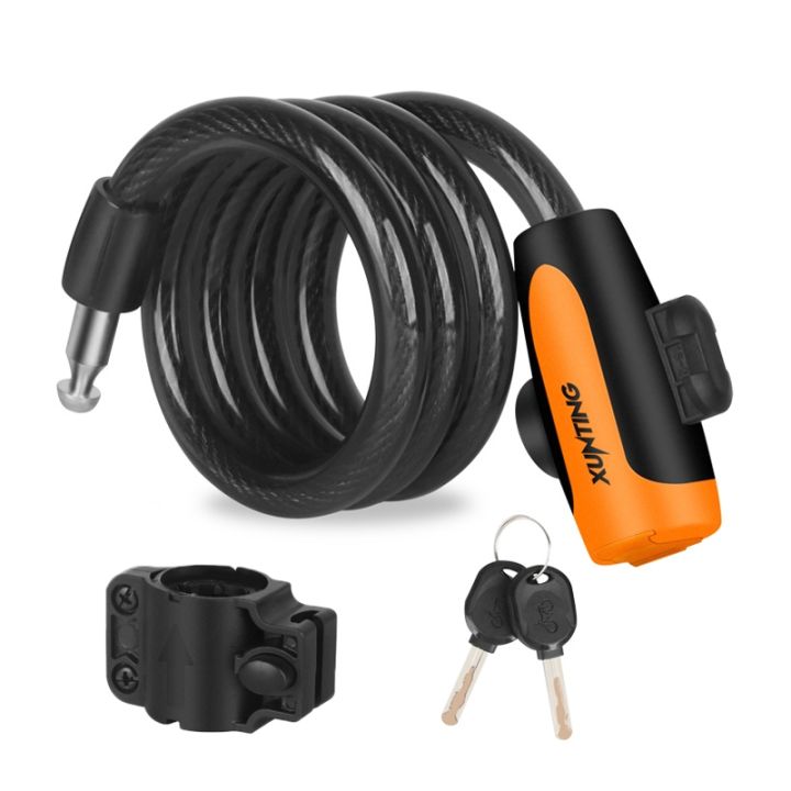 (New)Bicycle%20Portable%20Anti-theft%20Lock%20Steel%20Cable%20Lock%20with%20Lock%20Frame,%20Style:A%20Style%20100cm%20Black%20-%20Image%203