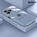 Quiberk for Realme C51 / C53 / Narzo N53 / Note 50 Fashion Plating Soft Case Maple Leaf Pattern Square Frame Shockproof Phone Back Cover. 