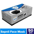 Sepnil Face Mask Black / Blue Color - 50 pcs Box.